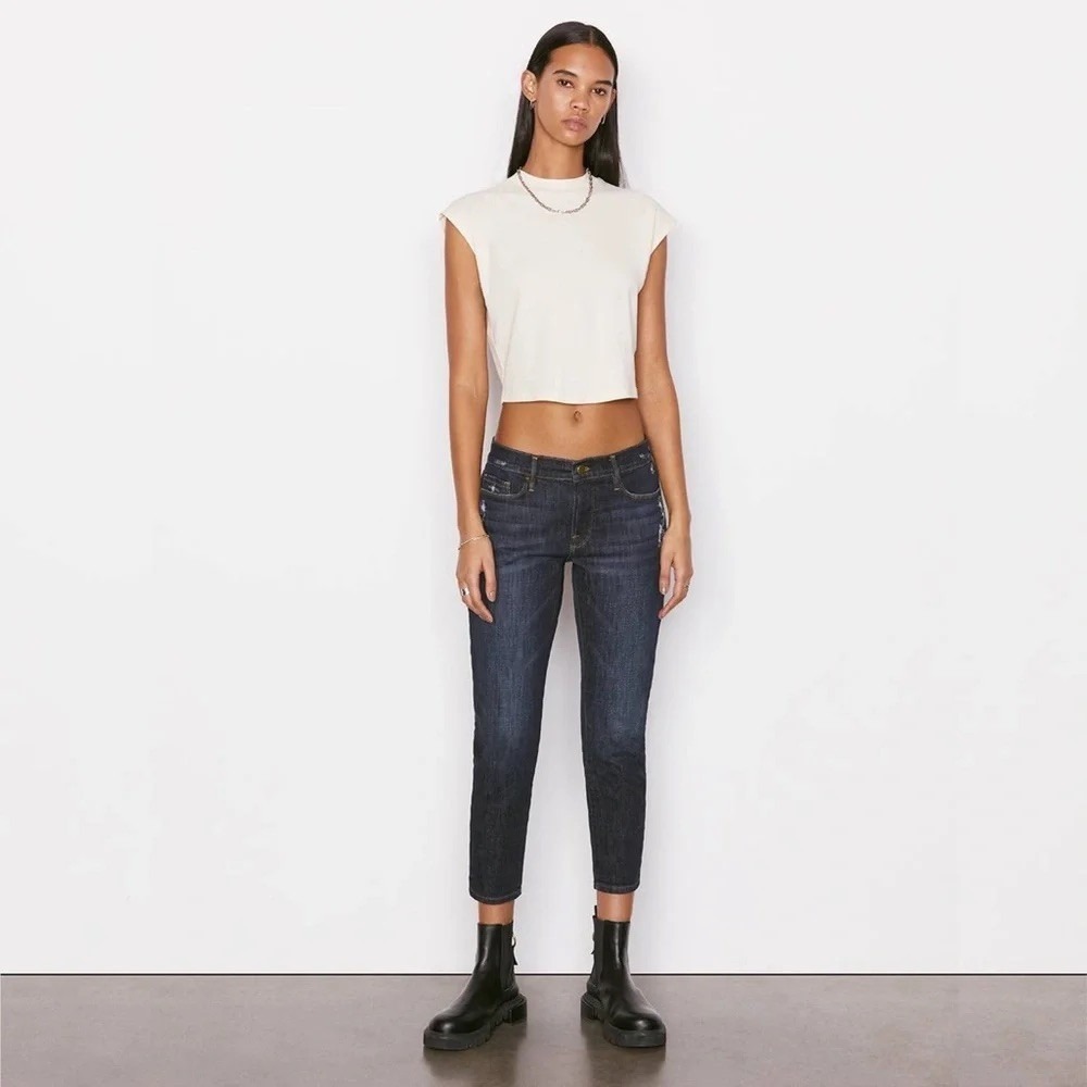 NWT Frame Le Garcon Crop Jeans Straight Premium Luxury Denim